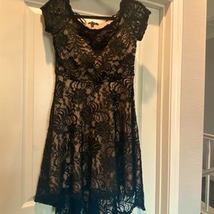 City Studio , black lace, hi-low hem dress sz 8